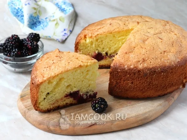Фото готового блюда: Шарлотка с ежевикой