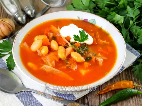 Фото блюда: Постный борщ в мультиварке