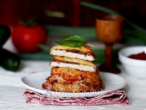 Фото блюда: Куриные отбивные с помидорами и сыром (в духовке)