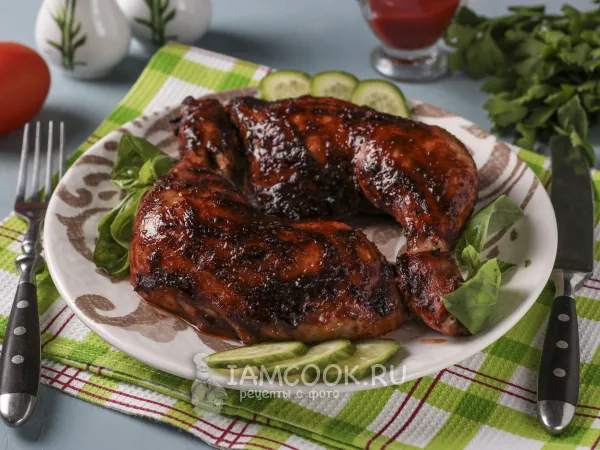 Фото блюда: Куриные окорочка в томатно-соевом соусе в духовке