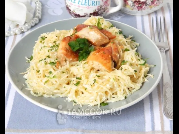 Фото блюда: Паста с куриным филе и сливочным соусом