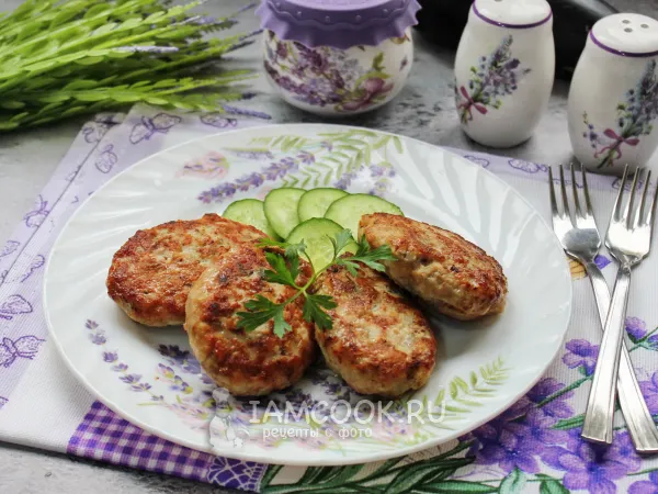 Фото блюда: Куриные котлеты с баклажанами