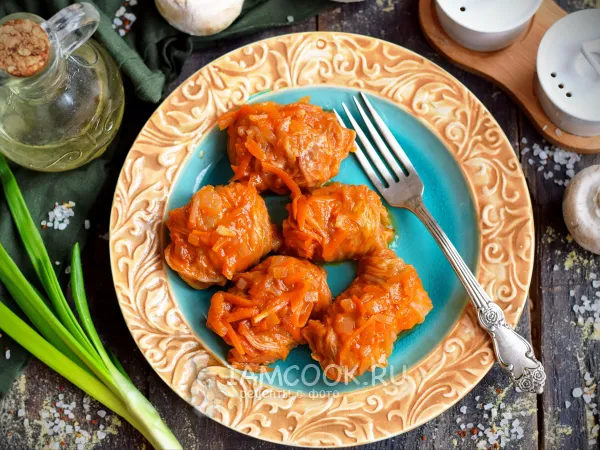 Фото готового блюда: Постные голубцы из пекинской капусты