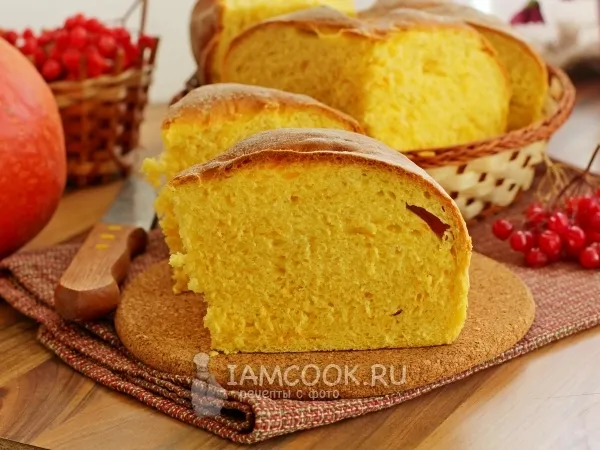 Фото готового блюда: Тыквенный хлеб в хлебопечке