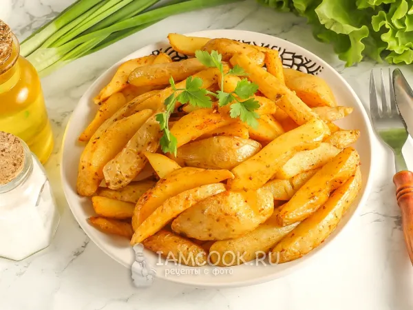 Фото готового блюда: Картошка по-деревенски в казане на плите