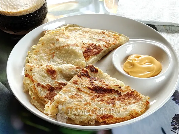 Фото блюда: Лепешка роти с сыром и творогом