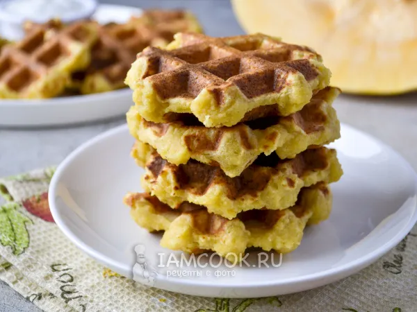 Фото готового блюда: Тыквенно-творожные вафли