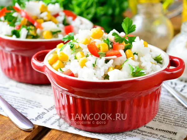 Фото блюда: Салат с рисом и кукурузой