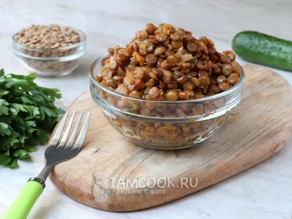 Фото готового блюда: Гарнир из зелёной чечевицы