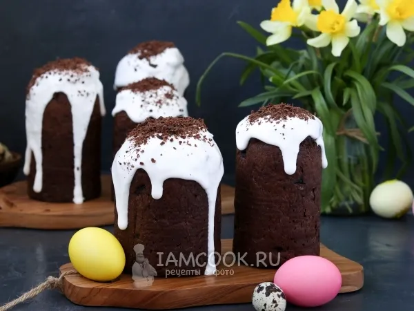 Фото готового блюда: Шоколадные куличи на шоколадном молоке