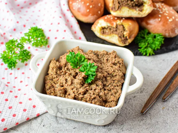 Фото готового блюда: Начинка для пирожков из говяжьей печени