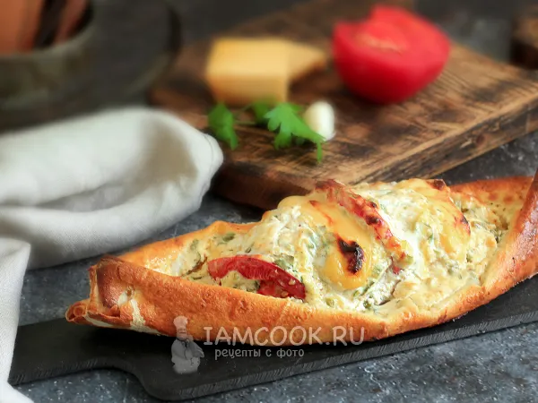 Фото готового блюда: Куриная грудка в лодочке из лаваша