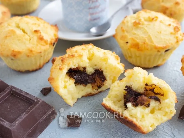 Фото готового блюда: Творожные кексы с рисовой мукой