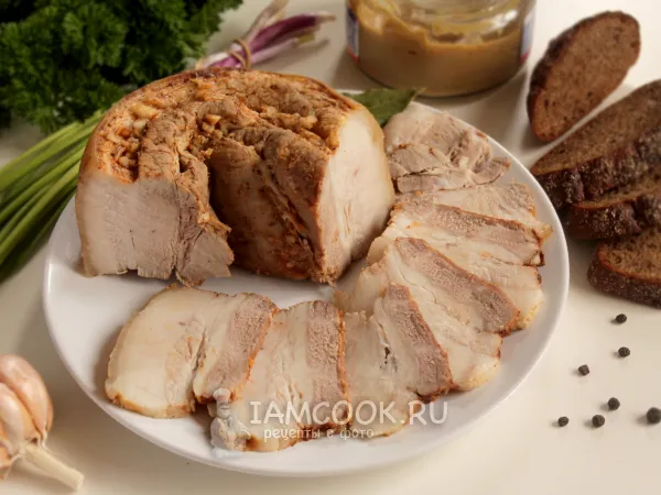 Фото готового блюда: Буженина из свиной грудинки (вареная)