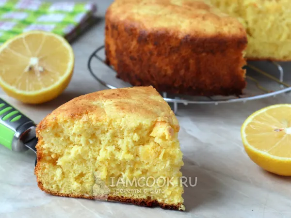 Фото готового блюда: Шарлотка с лимоном