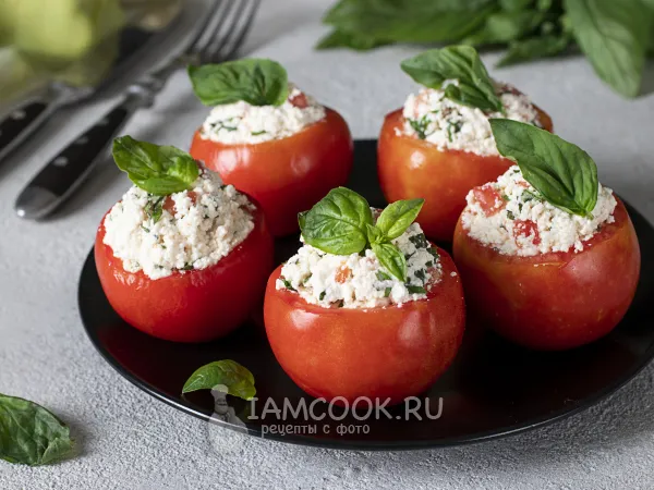 Фото готового блюда: Помидоры, фаршированные творогом