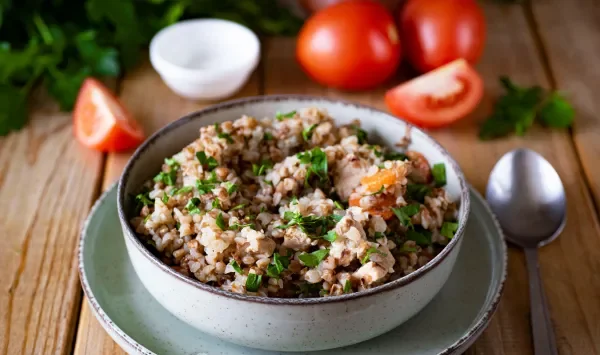 Фото блюда: Гречка с мясом в афганском казане
