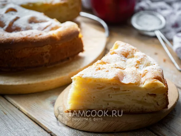 Фото блюда: Заливной пирог из теста на ряженке