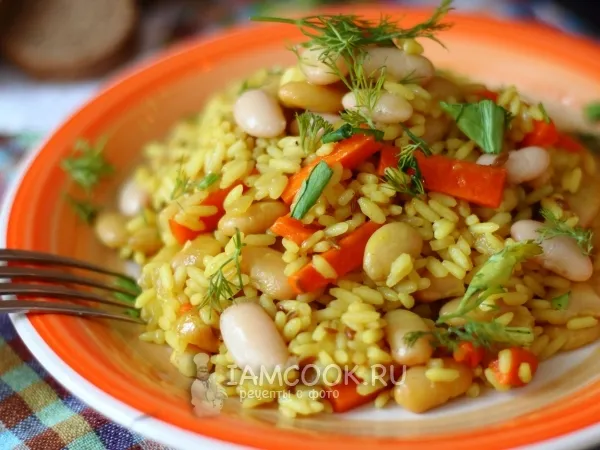 Фото готового блюда: Плов с фасолью