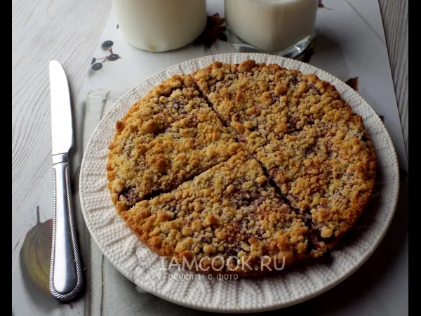 Фото блюда: Насыпной пирог с вишней