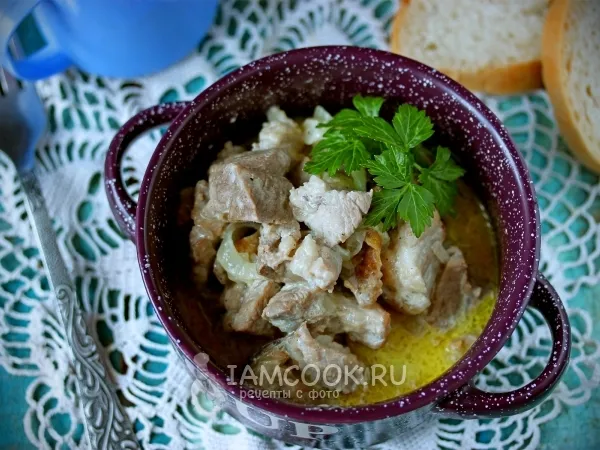 Фото готового блюда: Свинина в сметанно-горчичном соусе