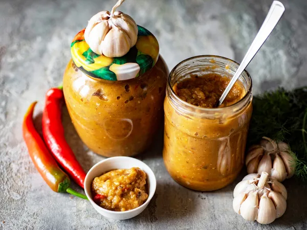 Фото блюда: Острая аджика из баклажанов на зиму