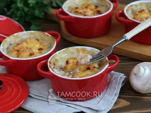 Фото блюда: Жульен с грибами и рыбой