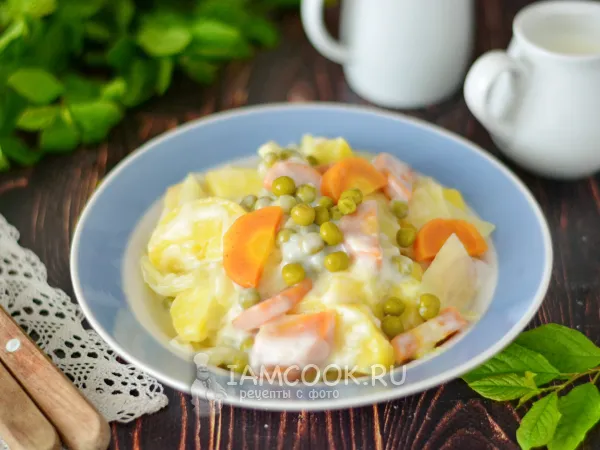 Фото блюда: Овощи в молочном соусе