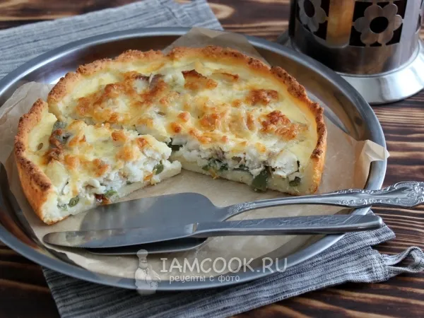 Фото готового блюда: Открытый пирог с рыбой ПП