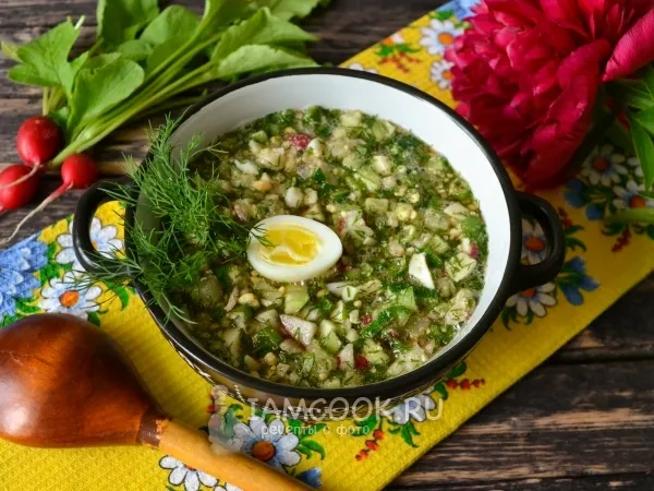 Фото блюда: Окрошка с редиской на квасе