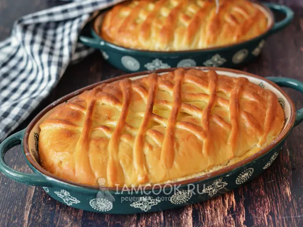 Фото блюда: Дрожжевой пирог с рыбным фаршем