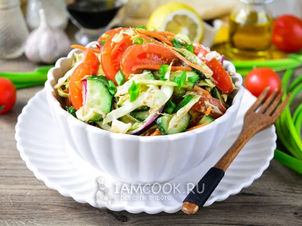 Фото блюда: Овощной салат с ореховой заправкой