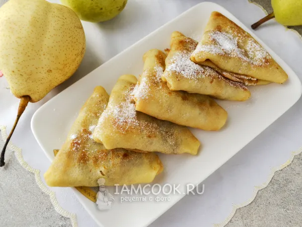 Фото готового блюда: Блины с грушами