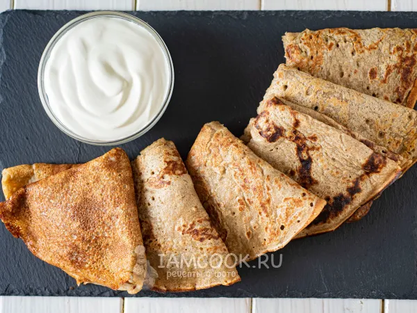 Фото блюда: Блины из ржаной муки на молоке