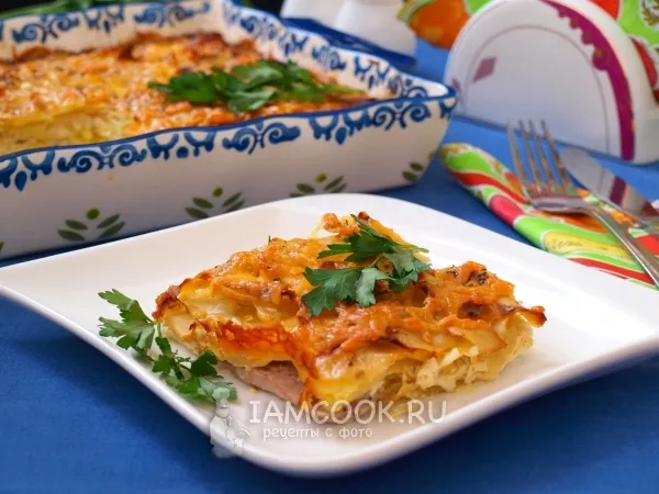 Фото блюда: Запеканка из свинины с картофелем в духовке