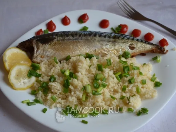 Фото блюда: Скумбрия в фольге, запеченная с яблоками