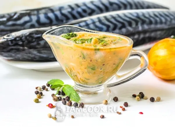 Фото готового блюда: Маринад для рыбы с луком и горчицей