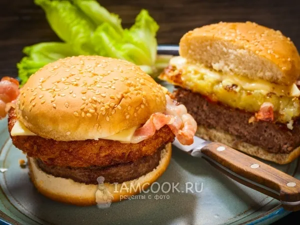 Фото блюда: Бургер с картошкой