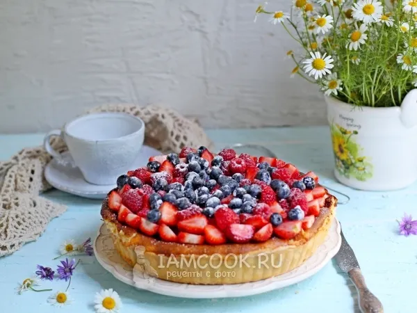 Фото готового блюда: Пирог с творожно-сметанной начинкой