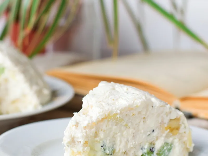 Фото блюда: Творожный торт с желатином и фруктами