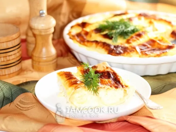 Фото блюда: Баница из лаваша с творогом в духовке