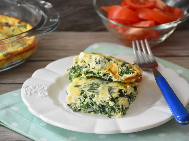 Фото готового блюда: Фриттата со шпинатом и сыром