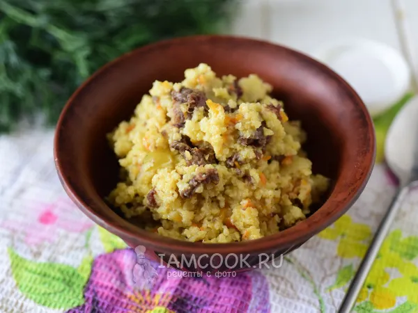 Фото блюда: Пшенная каша с тушенкой в мультиварке