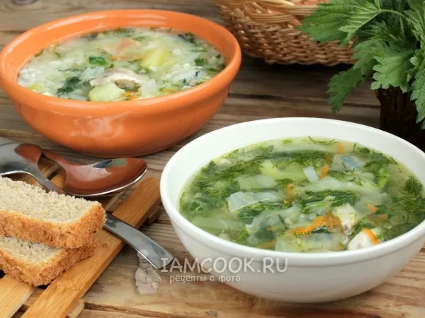 Фото блюда: Суп с крапивой на курином бульоне