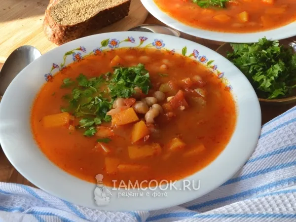 Фото блюда: Суп с тыквой и фасолью
