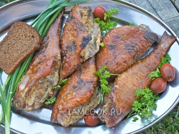 Фото блюда: Окунь горячего копчения