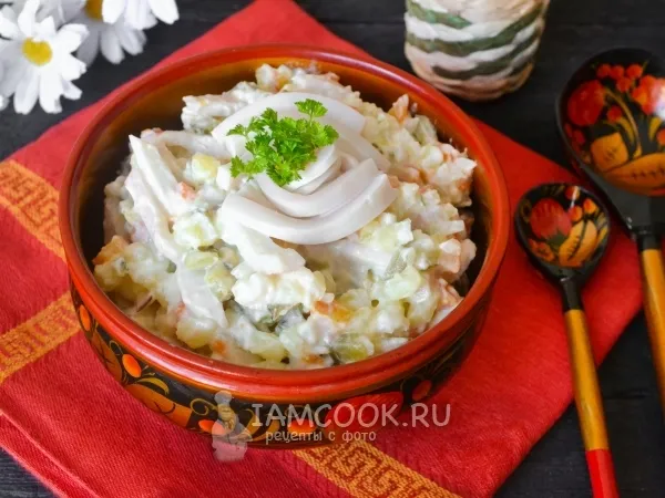 Фото блюда: «Оливье» с кальмарами