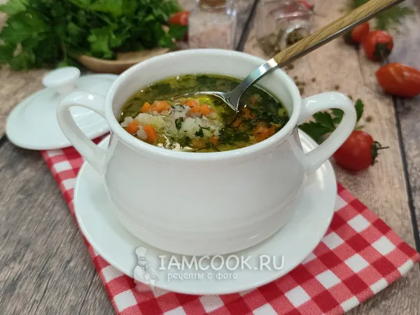 Фото блюда: Суп с фаршем и рисом