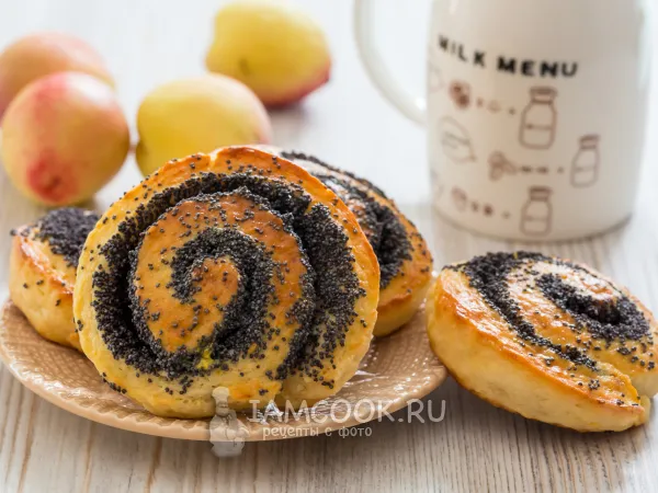 Фото готового блюда: Творожные булочки с маком