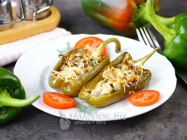 Фото блюда: Перцы, фаршированные рыбой (в духовке)